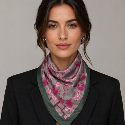 Morando Peony Long Silk Scarf