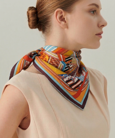 Pattern Silk Scarf